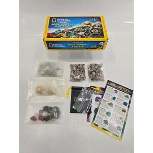 NATIONAL GEOGRAPHIC Rock Collection Box For Kids 300 Piece Gemstones - OPEN BOX